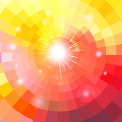 Wall Mural - Abstract colorful background with sun