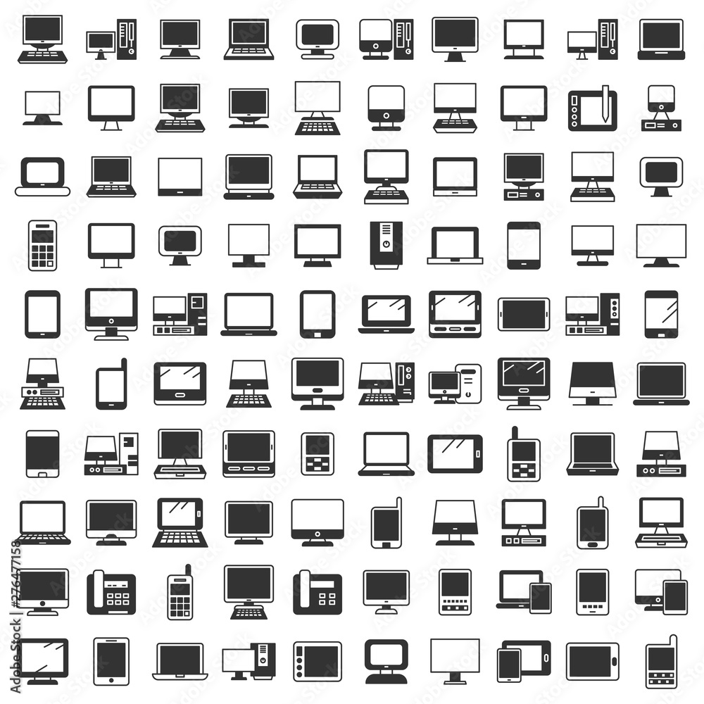 big set of computer and smart phone icons Stock Vector | Adobe Stock