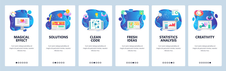 Poster - Website and mobile app onboarding screens vector template