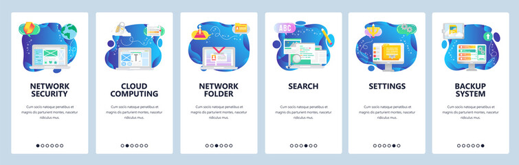 Poster - website and mobile app onboarding screens vector template