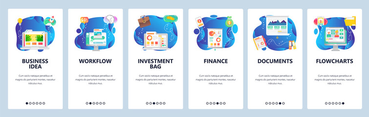 Poster - Website and mobile app onboarding screens vector template