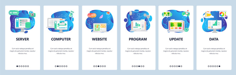Poster - website and mobile app onboarding screens vector template
