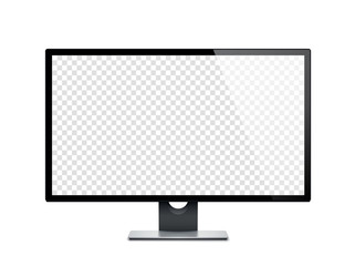 Poster - computer display, monitor, realistic, 3d, isolated - stock vector.