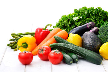 Wall Mural - 野菜　Vegetables on white background