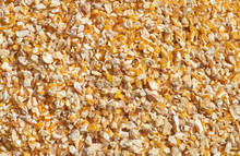 Background Texture Of Crushed Seed And Grain Mix For Livestock And Bird Feed