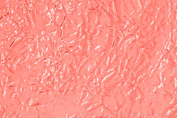 Wall Mural - Holographic multicolored real crumpled texture background in blue and pink shades.