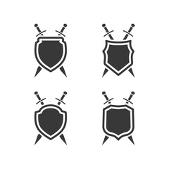 Leinwandbilder - shield icon set symbol template black color editable. Simple logo vector illustration for graphic and web design.
