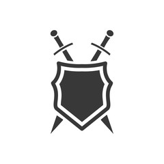 Poster - shield icon template black color editable. sword conception with shield symbol vector sign isolated on white background. Simple logo vector illustration for graphic and web design.
