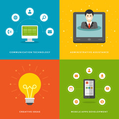 Poster - Website promotion banners templates and flat icons design vector illustrations set