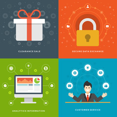 Poster - Website promotion banners templates and flat icons design vector illustrations set