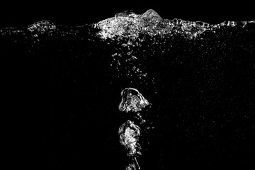 Poster - White bubbles under the water background