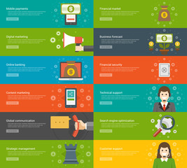 Poster - Website Headers or Promotion Banners Templates and Flat Icons