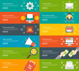 Poster - Website Headers or Promotion Banners Templates and Flat Icons
