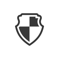 Poster - shield icon symbol template black color editable. Simple logo vector illustration for graphic and web design.