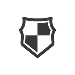 Poster - shield icon symbol template black color editable. Simple logo vector illustration for graphic and web design.