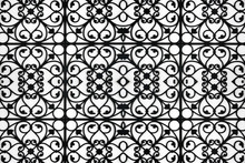Wrought Iron Pattern On A White Background.