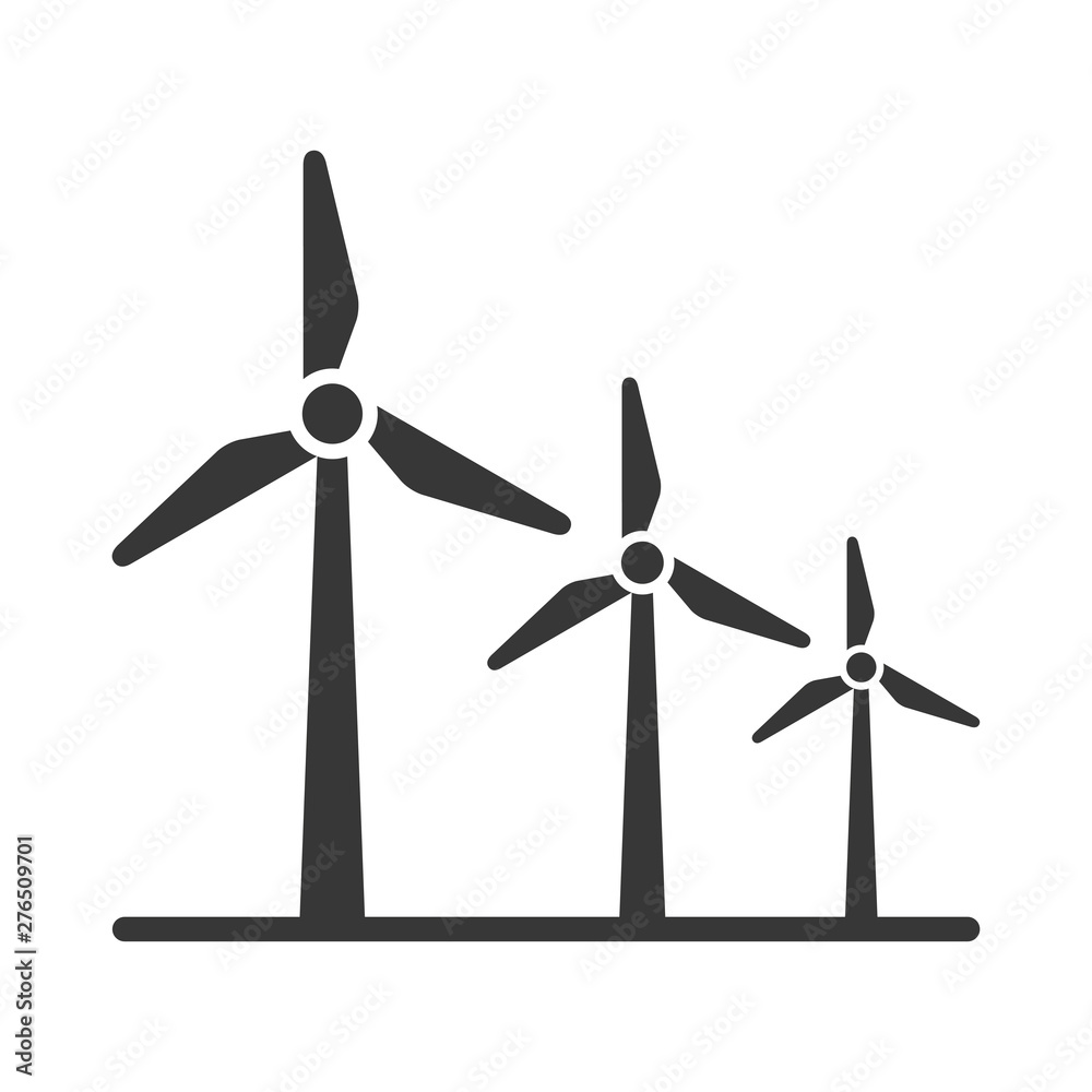 black silhouette windmill alternative and renewable energy icon vector illustration - obrazy, fototapety, plakaty 