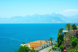 Fototapeta Kuchnia - Antalya, old town, view of the Mediterranean sea.Bright Sunny summer day