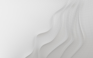 Poster - abstract of smooth shape for architectural design, curve line ,white background with free form wave,