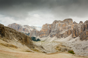 Wall Mural - Hiking in Dolomites mountains, Italy