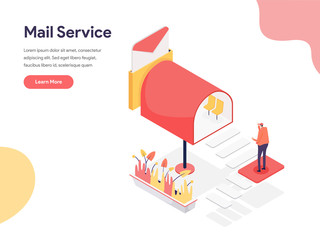 mail service illustration concept. isometric design concept of web page design for website and mobil