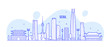 © TheMountBirdStudio - Seoul skyline, South Korea vector linear art