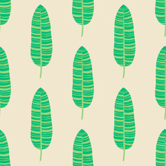 Wall Mural - Seamless pattern with abstract banana leaves. Vector illustration.