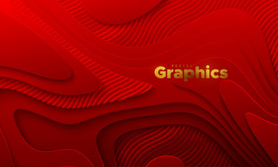 Poster - Red paper cut background.