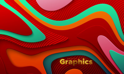 Poster - Multicolored paper cut background.