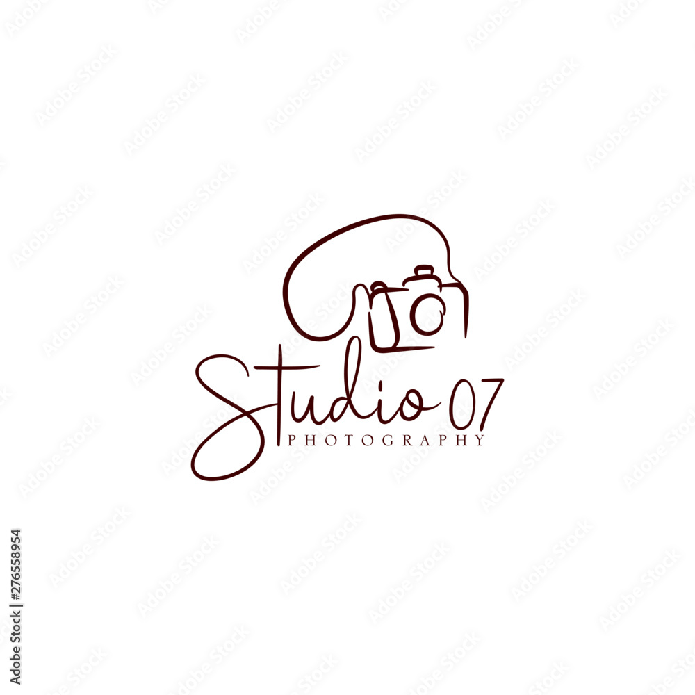 Hand drawn camera photography logo studio Stock Vector | Adobe Stock