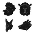 Vector illustration of ranch and organic icon. Collection of ranch and head stock vector illustration.
