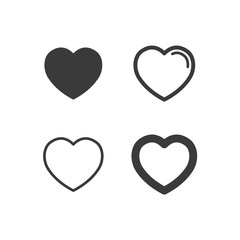 Poster - Heart Love icon template black color editable. Heart Love symbol vector sign isolated on white background. Simple logo vector illustration for graphic and web design.