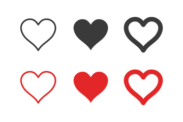 Poster - Heart Love icon template black color editable. Heart Love symbol vector sign isolated on white background. Simple logo vector illustration for graphic and web design.