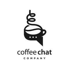 Wall Mural - coffee chat logo design