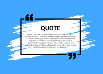 Trendy block quote modern design elements. Creative quote and comment text frame template.