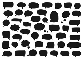 Poster - set of speech bubbles. blank retro empty comic bubbles. stickers. dialog balloons. vector illustrati