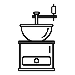 Poster - Coffee grinder icon. Outline coffee grinder vector icon for web design isolated on white background
