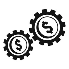 Poster - Money gear icon. Simple illustration of money gear vector icon for web design isolated on white background