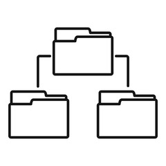Poster - folder network icon. outline folder network vector icon for web design isolated on white background