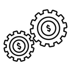 Poster - money gear icon. outline money gear vector icon for web design isolated on white background