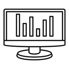 Poster - chart monitor icon. outline chart monitor vector icon for web design isolated on white background