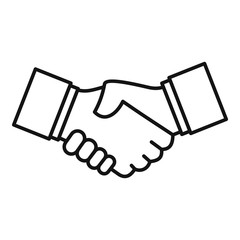 Poster - business handshake icon. outline business handshake vector icon for web design isolated on white bac