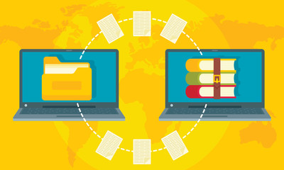 Poster - Computer archive concept background. Flat illustration of computer archive vector concept background for web design