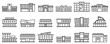 Mall centre icons set. Outline set of mall centre vector icons for web design isolated on white background