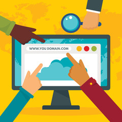 Poster - http domain concept background. flat illustration of http domain vector concept background for web d