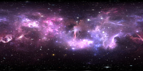 360 degree stellar system and gas nebula. environment 360 hdri map. equirectangular projection, sphe