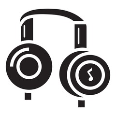 Poster - music headphones icon. simple illustration of music headphones vector icon for web design isolated o