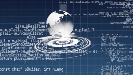 Poster - Digital globe rotating on a circular plate