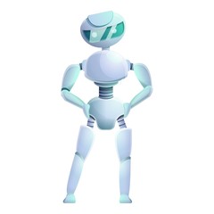 Poster - Cyber humanoid icon. Cartoon of cyber humanoid vector icon for web design isolated on white background