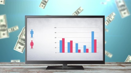 Poster - Television with a bar graph